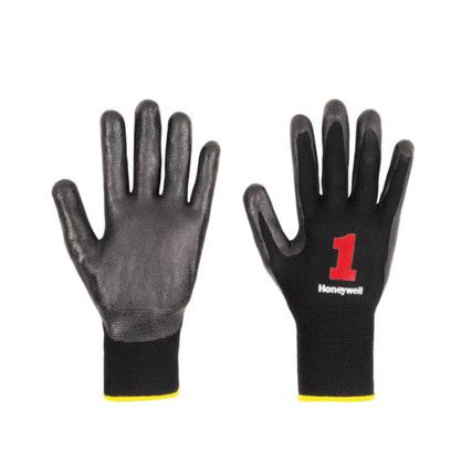 2232270 Vertigo Check & Go, General Handling Gloves, Black, Nitrile Coating, Polyamide Liner, Size 9