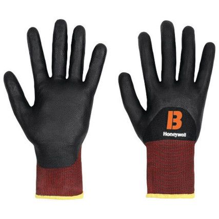 Diamond Black Skin, Cut Resistant Gloves, Black, EN388: 2016, 4, X, 4, 2, D, Nitrile Foam ¾ Coated, Dyneema®, Size 9