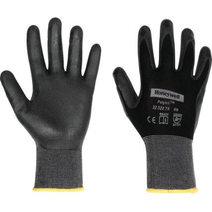 2232278 Polytril Mix Mechanical Hazard Gloves, Black, Polyamide Liner, Nitrile Coating, EN388: 2016, 3, 1, 3, 1, X, Size 10