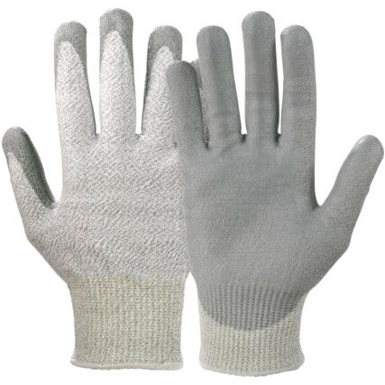 WaredexWork® 550, Cut Resistant Gloves, Cream/Grey, PU Palm, Glass Fibre/Polyamide Liner, EN388: 2003, 4, 5, 4, 1, Size 11