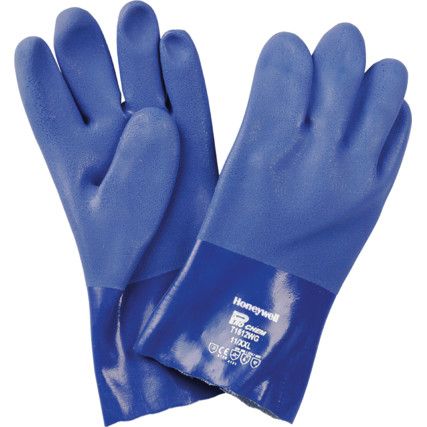 T1612WG ProChem, Chemical Resistant Gloves, Blue, PVC, Cotton Liner, Size 10