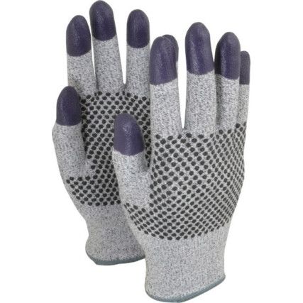 KleenGuard G60, Cut Resistant Gloves, Purple, Nitrile Dotted Both Side, HPPE Liner, EN388: 2016, 4, X, 4, 1, B, Size 7