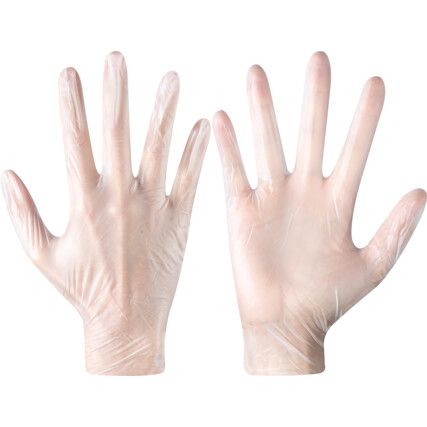 Solo 990 Disposable Gloves, White Translucent, PVC, 2.8mil Thickness, Powder Free, Size 9, Pack of 100