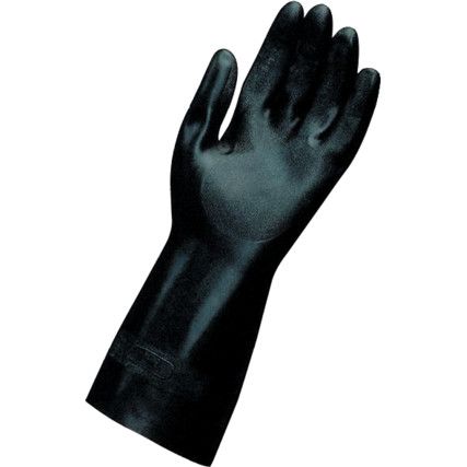 Ultraneo 420, Chemical Resistant Gloves, Black, Latex/Neoprene, Cotton Flocked Liner, Size 8