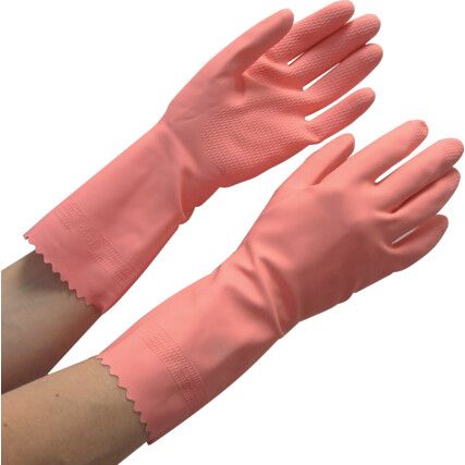 G12P, Chemical Resistant Gloves, Pink, Cotton Flocked Liner, Size 9.5