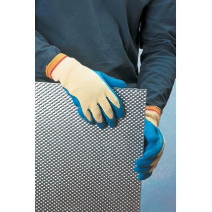 Cut Resistant Gloves, Blue/Yellow, EN388: 2003, 2, 5, 4, 4, Latex Palm, Kevlar®, Size 11