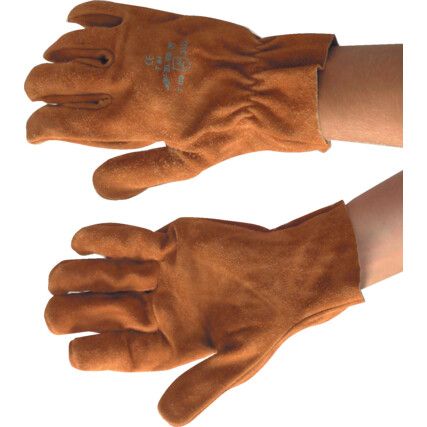 2049226 Hydrosplit Mechanical Hazard Gloves, Red, Unlined, Leather Coating, EN388: 2003, 3, 1, 2, 1, Size 8