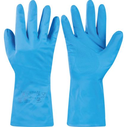 Nitri-Tech III® Lite, Chemical Resistant Gloves, Blue, Rubber, Size L