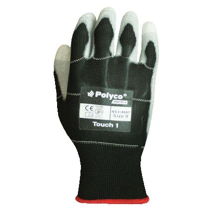 454-MAT Matrix Mechanical Hazard Gloves, Black/Grey/White, Polyurethane Coating, EN388: 2003, 3, 1, 3, 1, Size 10