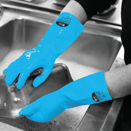 SHIELD 2 HOUSEHOLD RUBBER GLOVES BLUE (XL)