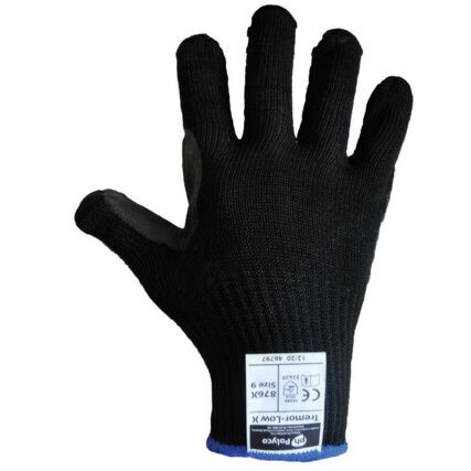 Temor-Low™ X Mechanical Hazard Gloves, Black, EN388: 2016, 3, 2, 4, 2, X, Size 8