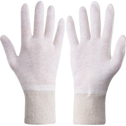 CK21KW, General Handling Gloves, White, Uncoated Coating, Cotton/Polyester Liner, Size One Size