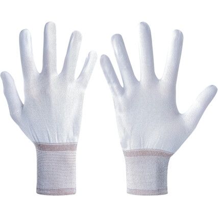 CR200 Pure Dex Mechanical Hazard Gloves, White, Nylon Liner, Uncoated, EN388: 2016, 1, 1, 3, 1, X, Size 9