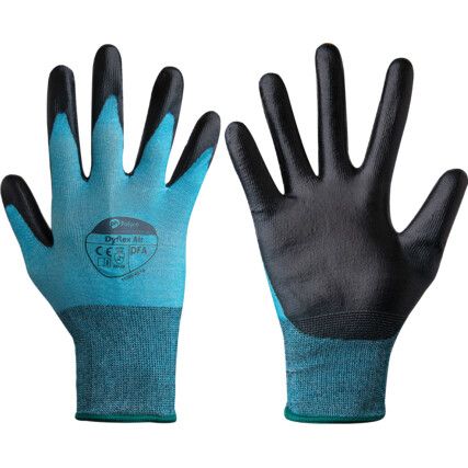 Dyflex® Air, Cut Resistant Gloves, Black/Blue, EN88:2016.2.X.4.2.B, PU Palm, Dyneema®, Size 11