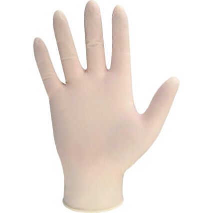 Bodyguard 4 GL888 Disposable Gloves, White, Latex, 4mil Thickness, Powder Free, Size L, Pack of 100