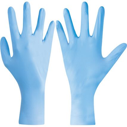 Bodyguard Disposable Gloves, Blue, Nitrile, 4.7mil Thickness, Powder Free, Size XL, Pack of 100