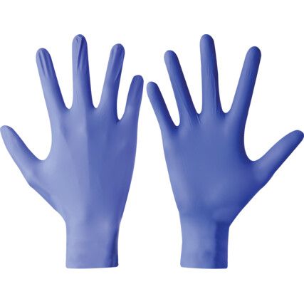 Finite P Indigo Disposable Gloves, Blue, Nitrile, 4.7mil Thickness, Powder Free, Size 9, Pack of 100