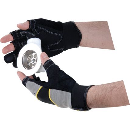 Multi-Task 3 Mechanical Hazard Gloves, Black/Grey, Synthetic Leather Liner, PVC Coating, EN388: 2003, 2, 1, 2, 1, Size 8