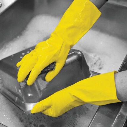 SHIELD 2 HOUSEHOLD RUBBER GLOVES YELLOW (M)