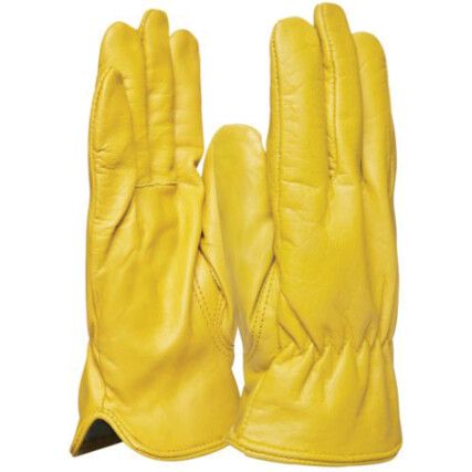 DR200 Daytona™, General Handling Gloves, Yellow, Leather Coating, Fleece Liner, Size 9