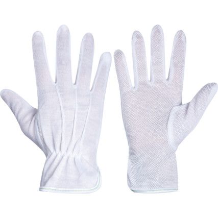 A080 MICRODOT TERRY COTTON GLOVE WHITE SIZE 10/XL