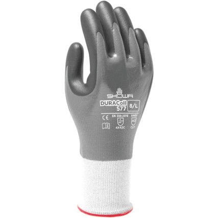 Cut Resistant Gloves, Nitrile Coated, Grey, Size 9