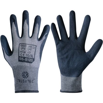 Cut Resistant Gloves, Grey, Nitrile Foam Palm, Rhino Yarn™ Liner, EN388: 2016, 3, X, 4, 3, E, Size 7