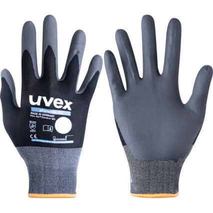 60070 Phynomic XG Mechanical Hazard Gloves, Black, Aqua-Polymer Foam Coating, EN388: 2016, 4, 1, 2, 1, X, Size 7