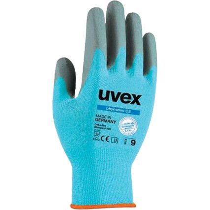 Phynomic C3, Cut Resistant Gloves, Aqua-Polymer Foam Palm, Elastane/Glass Fibre/HPPE/Polyamide Liner, EN388: 2016, 4, 3, 4, 3, B, Size 9