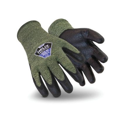 Cut Resistant Gloves, Green, Nitrile Palm & Finger Tips, Knitted Liner, EN388: 2016, 3, X, 4, 3, D, Size 10