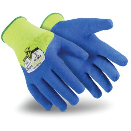 9032, Cut Resistant Gloves, Green/Blue, Sandy Nitrile Palm & Over Knuckles, Knitted Liner, EN388: 2016, 4, X, 4, 3, F, Size 7