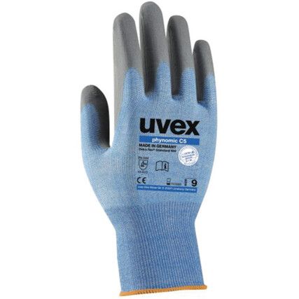 Phynomic, Cut Resistant Gloves, Blue/Grey, Aqua-Polymer Foam Palm & Finger Tips, Elastane/Glass fibre/HPPE/Polyamide Liner, EN388: 2016, 4, X, 4, 2, C, Size 12