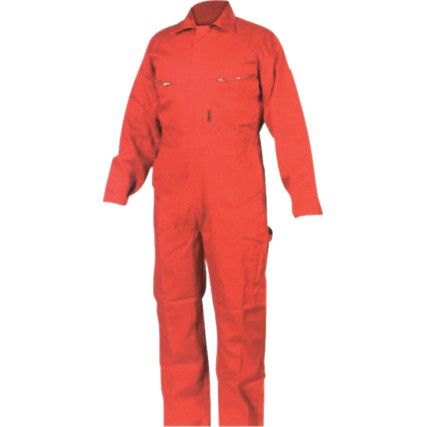 Flame Retardant Coveralls, Orange, Cotton, Chest 40", M