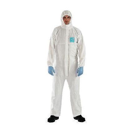 2000 TS Microgard Chemical Protective Coveralls, Disposable, Type 4/5/6, White, SMS Nonwoven Fabric, Zipper Closure, S