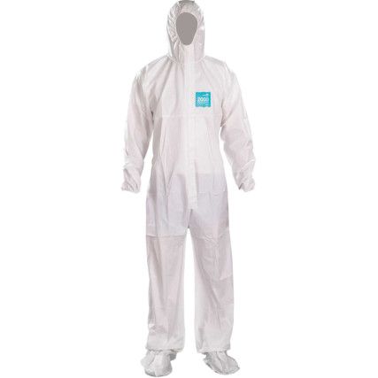 AlphaTec 2500 Ultrasonically Welded Coverall With Hood, XL, White