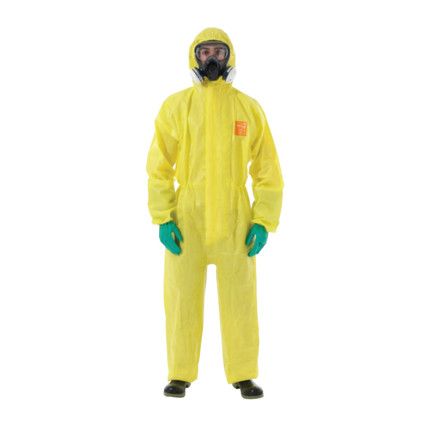 AlphaTec 3000 Ultrasonically Welded Coverall With Hood, 4XL, Yellow