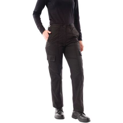 Cargo Trousers, Women, Black, Poly-Cotton, Waist 32", Leg 31", Regular, Size 14
