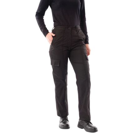 Cargo Trousers, Women, Black, Poly-Cotton, Waist 26", Leg 31", Regular, Size 8