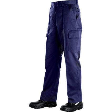 Cargo Trousers, Women, Navy Blue, Poly-Cotton, Waist 36", Leg 31", Regular, Size 18