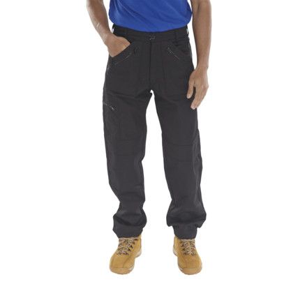 AWT Men's Black 34R Action Work Trousers