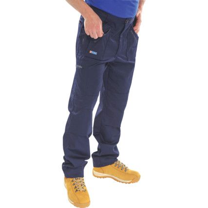 AWT Men's Navy 34R Action Work Trousers