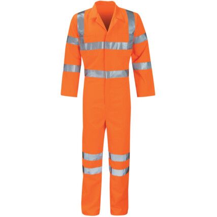 Hercules, Coverall, Orange, Cotton/Polyester, Regular, M