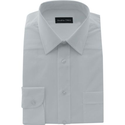 Shirt, Men, White, Cotton/Polyester, Long Sleeve, 16.5" Collar