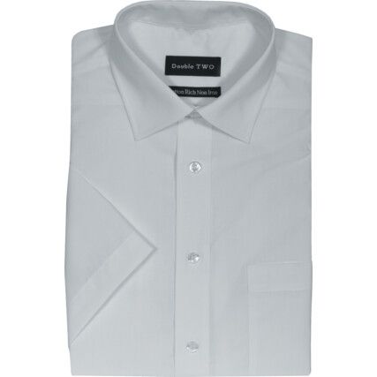 Men's 17.5in Short Sleeve White Poplin Shirt