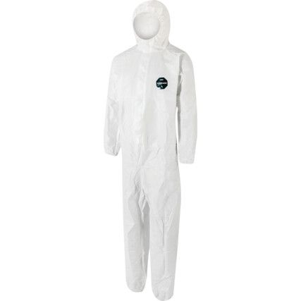 Proshield 60, Chemical Protective Coveralls, Disposable, Type 5/6, White, Polypropylene, Zipper Closure, Chest 43-46", XL