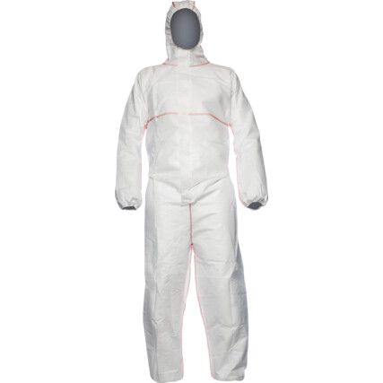 Proshield FR, Chemical Protective Coveralls, Disposable, Type 5/6, White, Polypropylene, Zipper Closure, Chest 52-54", 2XL