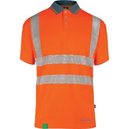 RECYCLABLE HI-VIS POLO SHIRT ORANGE (S)