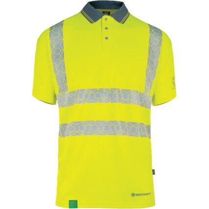 RECYCLABLE HI-VIS POLO SHIRT YELLOW (L)