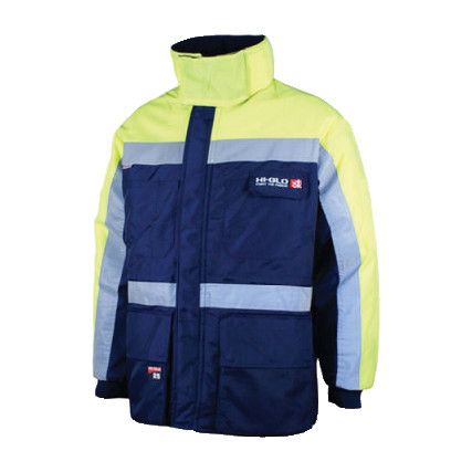 Hi-Glo 25, Jacket, Unisex, Yellow/Navy Blue, Nylon/Polyester, L