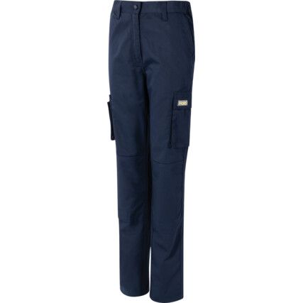 Womens Cargo Trousers, Navy Blue, Size 14, Long Fit, 33" Leg